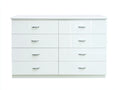 Kommode mit Schubladen Holzwerkstoff 150x48x88 cm - Weiß - modernes Hochglanzdesign