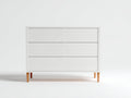 Kommode mit Schubladen 100x40x85 cm aus Holzwerkstoff in Weiß-Braun - skandinavischer Stil mit 3 Schubladen