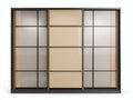 Kleiderschrank Holzwerkstoff Glas 240x62x220 cm - Schwarz-Gold-Beige - Modernes Design für Schlafzimmer
