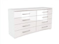 Kommode mit Schubladen 160x45x82 cm - Holzwerkstoff in Hochglanz Weiß - modernes Design mit 8 Schubladen
