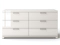 Kommode mit Schubladen 160x45x78 cm - Holzwerkstoff in Hochglanz Weiß - modernes Design mit 6 Schubladen