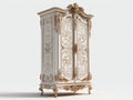 Kleiderschrank Holzwerkstoff 120x58x210 cm - Weiß-Gold - Barockstil für Schlafzimmer