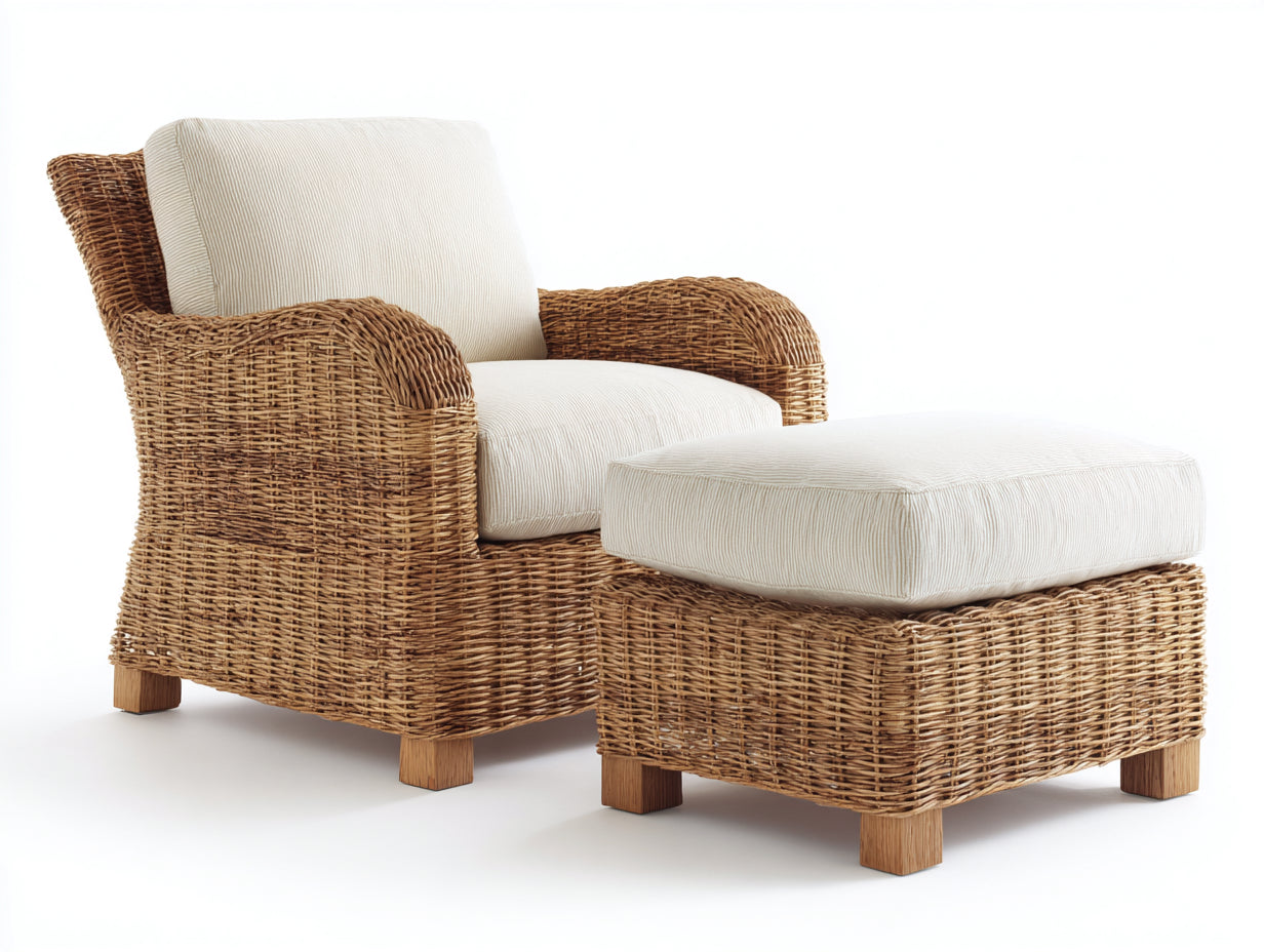 Polyrattan Gartensessel Rattanoptik 95x85x82 cm - Braun-Beige - Lounge Design