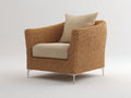 Polyrattan Gartensessel 85x78x82 cm - Polyrattan in Braun-Beige - moderner Outdoor-Stil mit Armlehnen