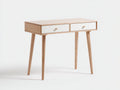 Schreibtisch Holzwerkstoff 100x45x78 cm - Weiß-Braun - Skandinavisches Design