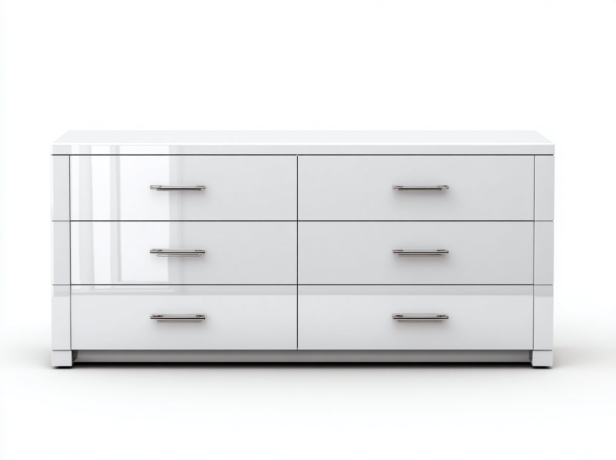 Kommode mit Schubladen Holzwerkstoff 120x40x75 cm - Weiß - Hochglanz Design