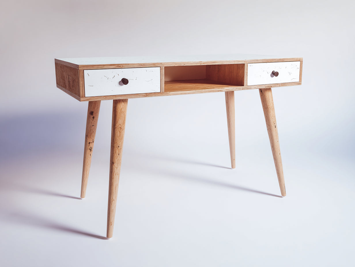 Schreibtisch Holzwerkstoff 120x50x78 cm - Naturholz-Weiß - skandinavisches Design