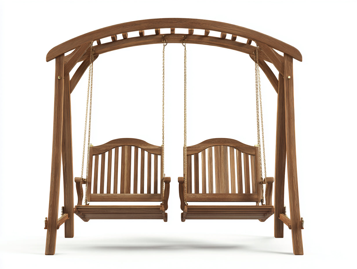 Gartenschaukeln Massivholz 220x120x190 cm - Braun - Doppelter Schaukelstuhl