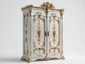 Kleiderschrank Holz 180x62x230 cm - Weiß-Gold - klassischer Barockstil